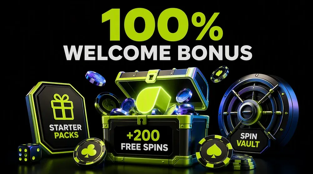 Promotion banners showing Starter Packs and the Spin Vault
